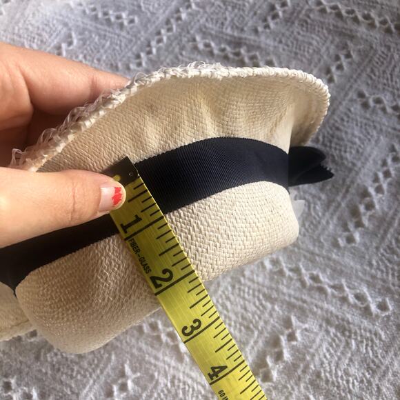 Vintage Straw Panama Hat with Flowers Union Made USA Cottagecore Garden - Picture 8 of 11